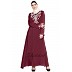 Designer Embellished Nida abaya- Maroon 